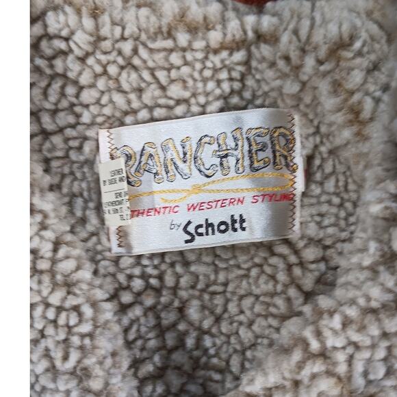 Vintage 70's Schott Rancher Shearling Coat Women 6 Suede Western Sherpa Jacket - Picture 3 of 8
